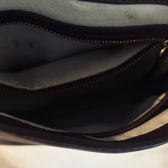 Halston Heritage Crossbody/shoulder bag. Leather & Suade, wine color - Picture 11 of 13